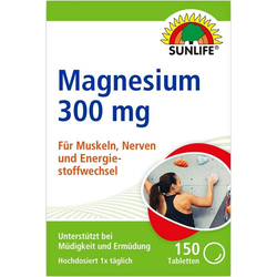 Вітаміни SUNLIFE (Санлайф) Magnesium 300 mg таблетки для міцних м'язів, нервів та кісток 150 шт